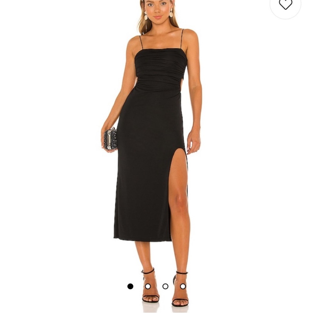 5a7 Black Mariah Midi Cocktail Dress